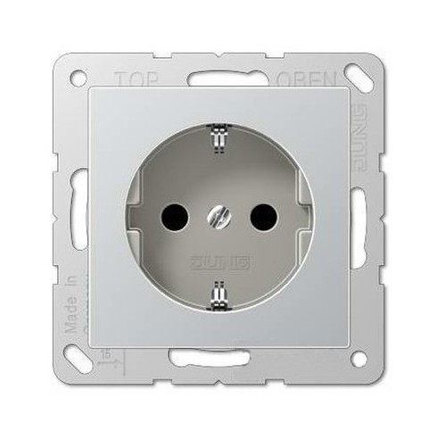 Розетка JUNG ECO PROFI, скрытый монтаж, с заземлением, алюминий