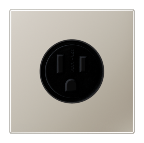 Розетка JUNG LS 990, скрытый монтаж, с заземлением, нержавеющая сталь