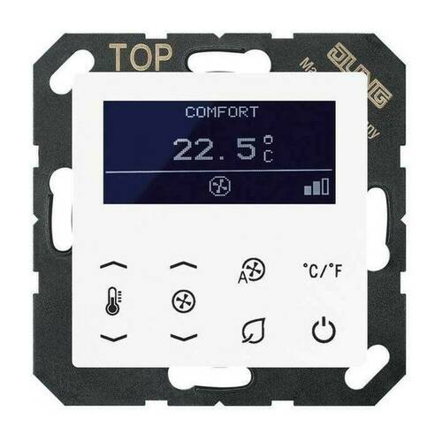 Терморегулятор Jung А-СЕРИЯ, с дисплеем, электронный, белый, TRDA5248WW